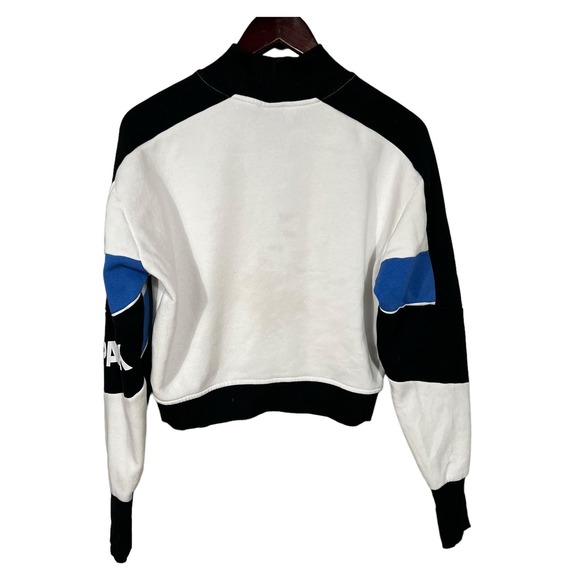 Ivy Park (S) Color Block Crop Sweatshirt Beyoncé Royal Mock Athleisure - Picture 6 of 11